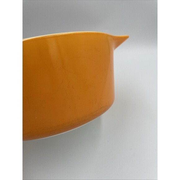 Vintage Pyrex 474-B Handled Casserole 1 1/2 Qt Orange - Picture 3 of 8